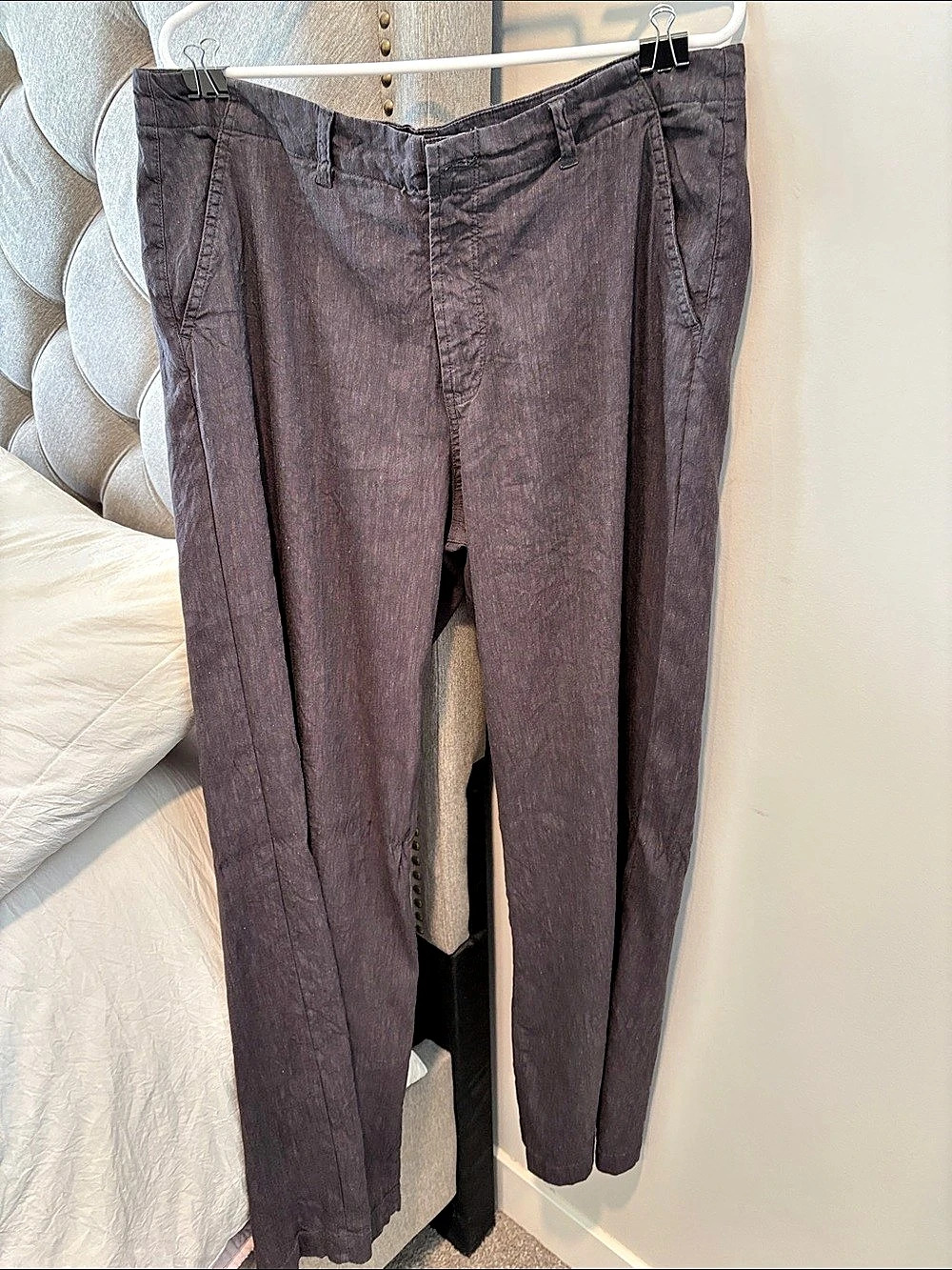 KUT from the Kloth Meg Linen Wide Leg Pants Grey Size 16